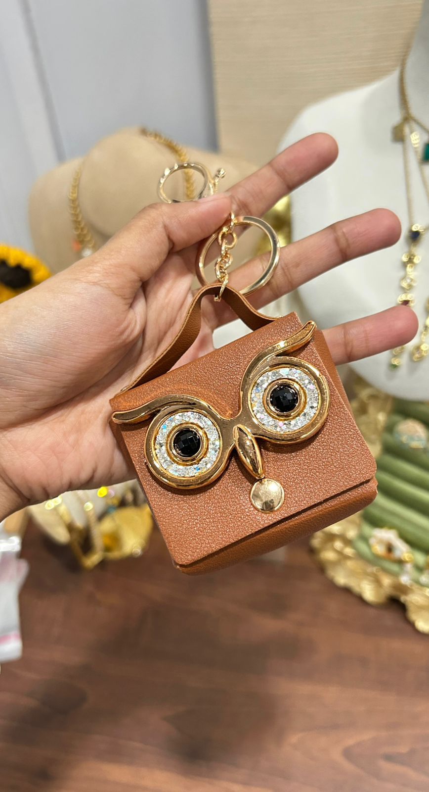Bag Keychain With Owl