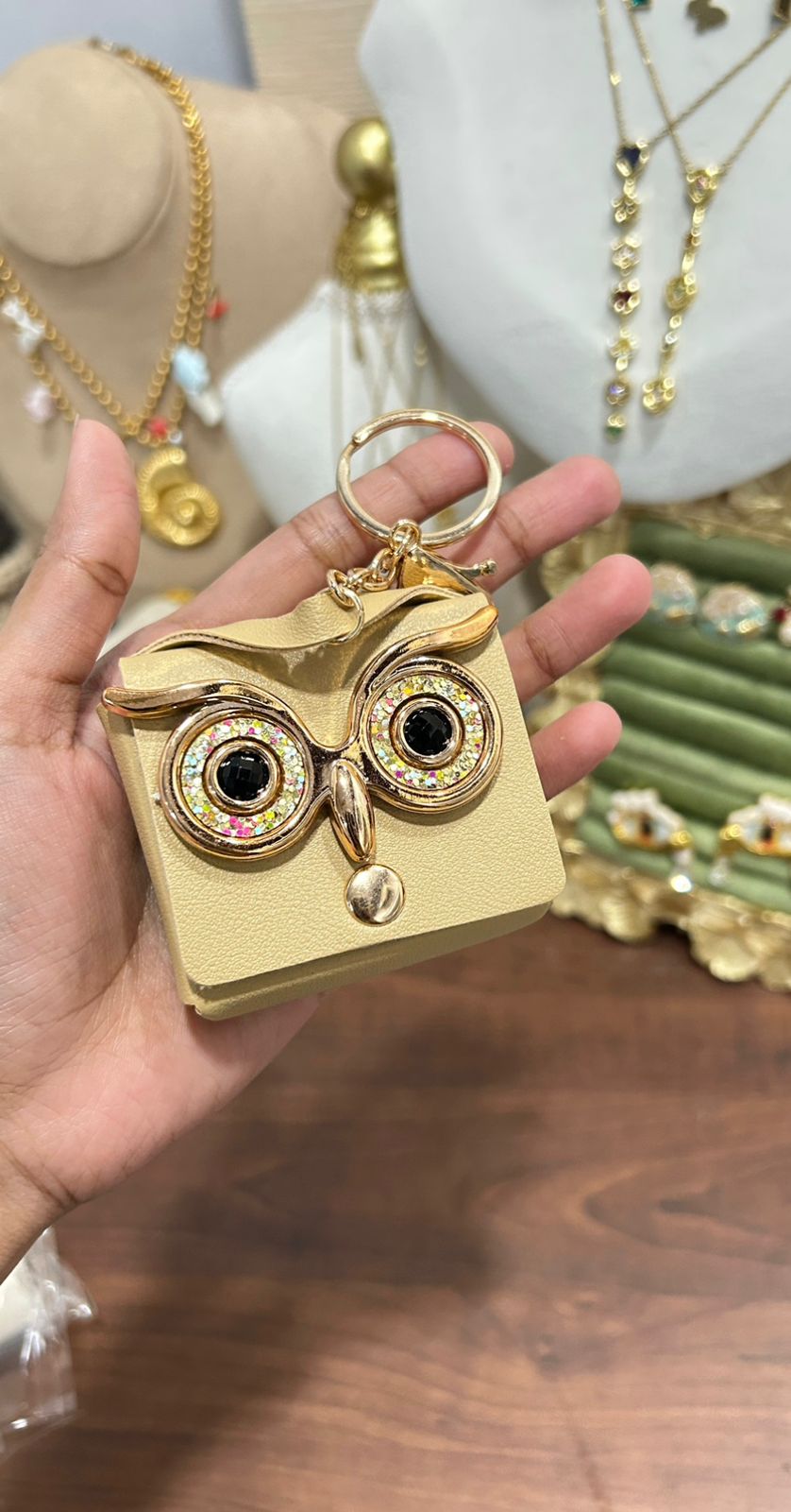 Bag Keychain With Owl