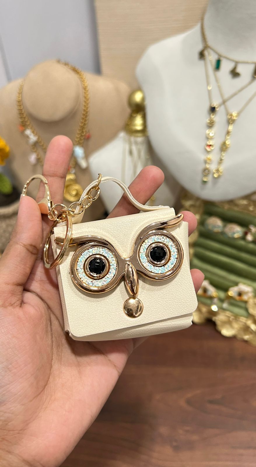 Bag Keychain With Owl