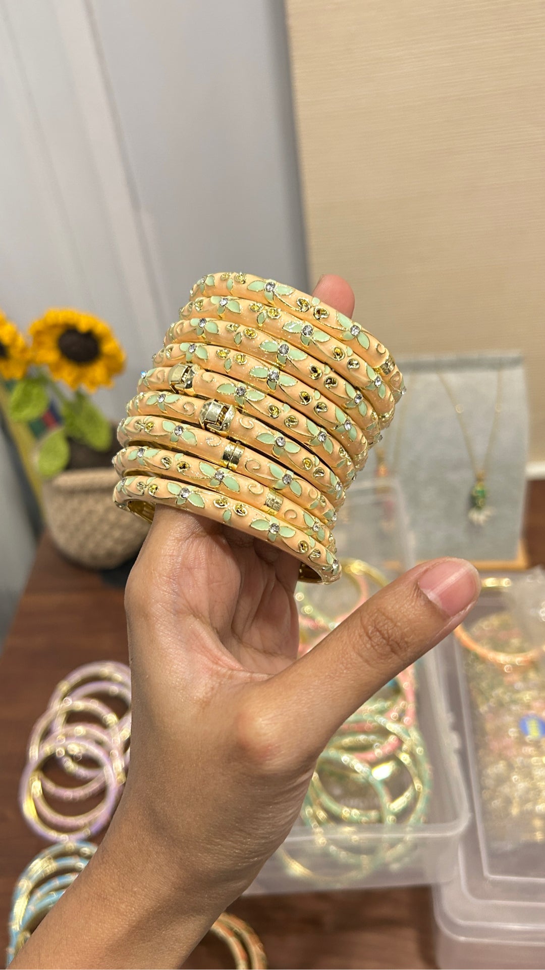 Enamel Pastel Yellow Bangle (Openable)