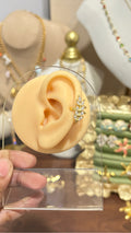 Long Leafy Crystal EarClip(Non piercing)