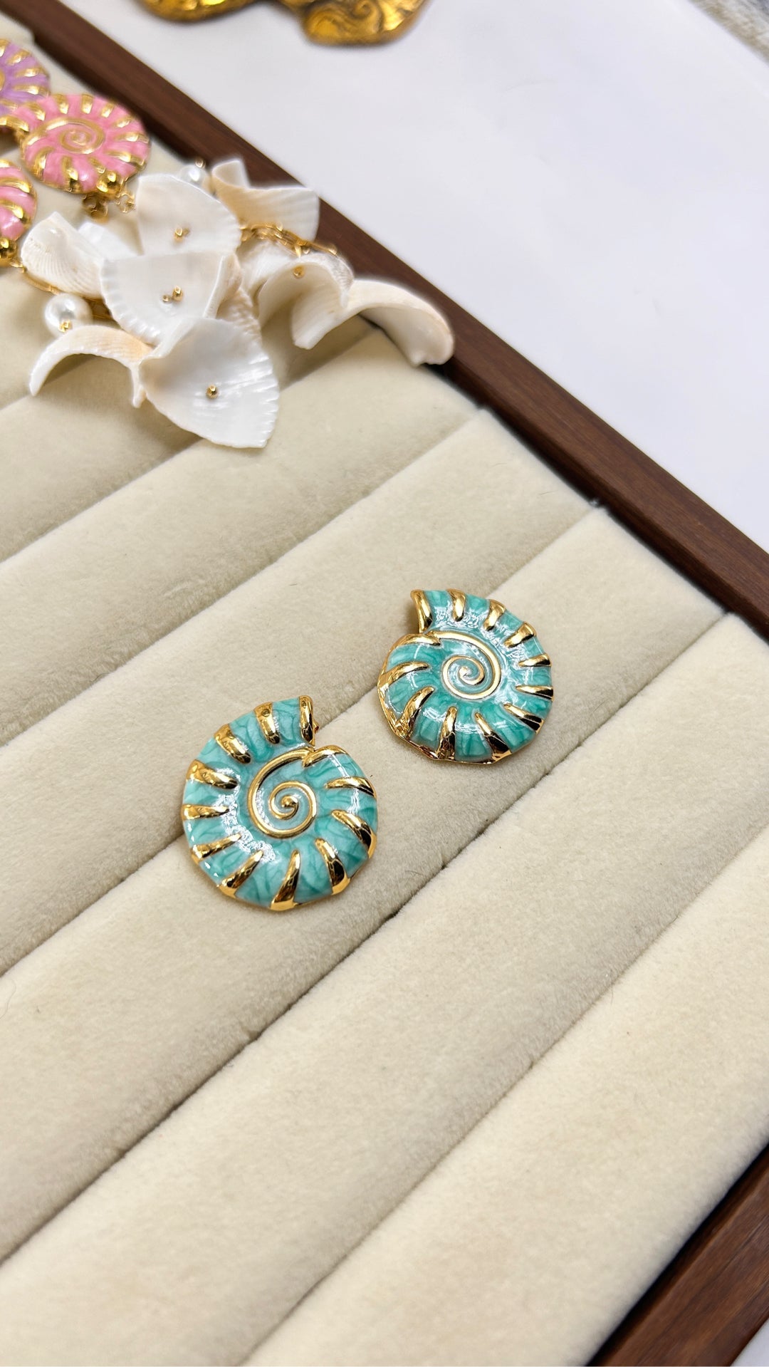 Sea Green Coil Stud