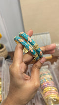 Blue N Pastel Pink Bangle(Openable)