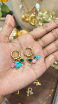 Dolphin With Green Stone Hoop