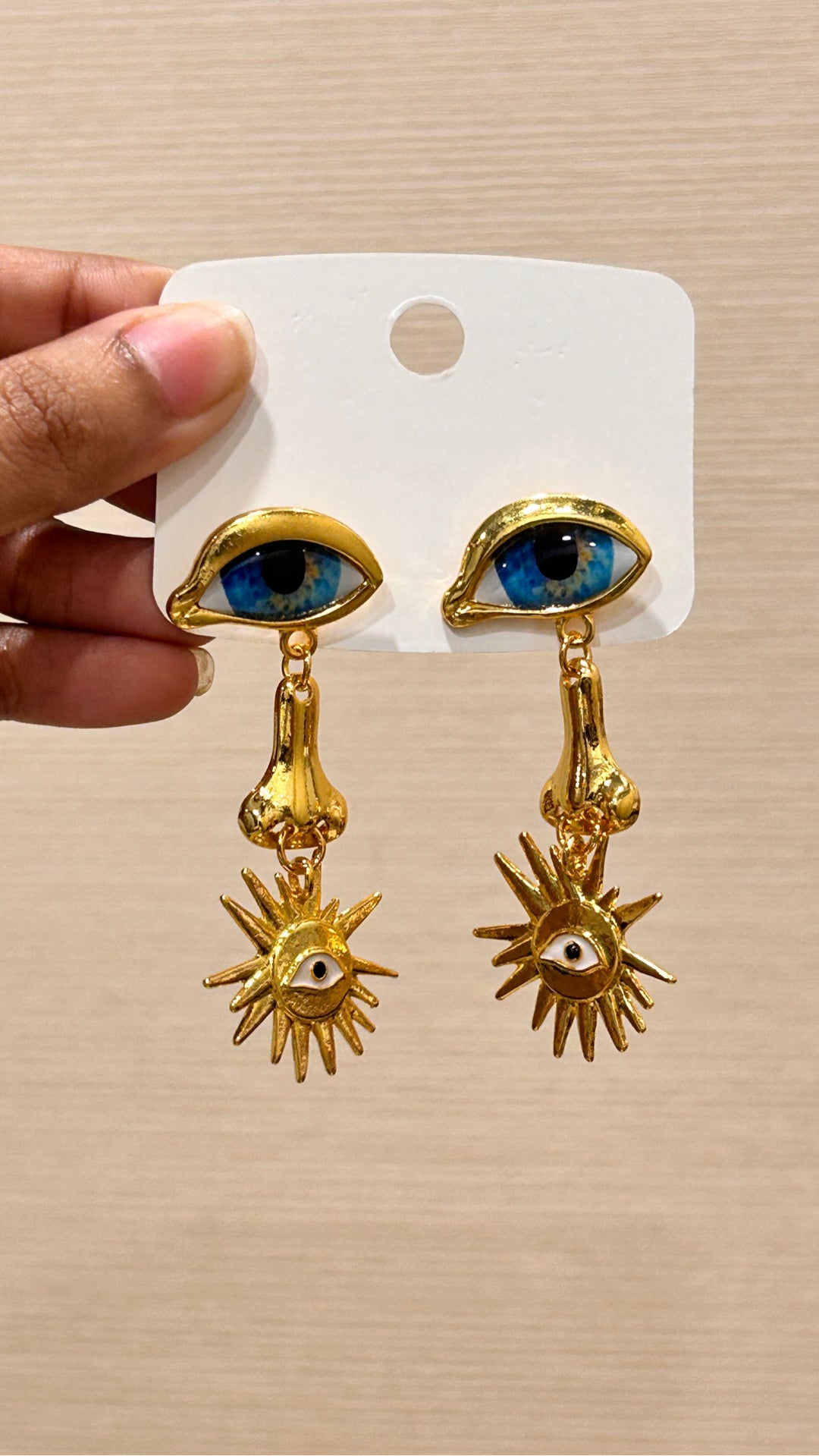 Blue Eye Face Earring