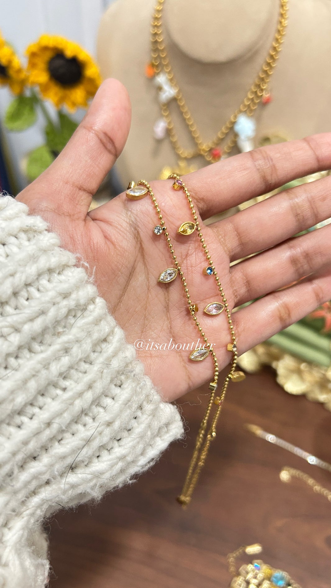 Crystal Minimal Drop Bracelet