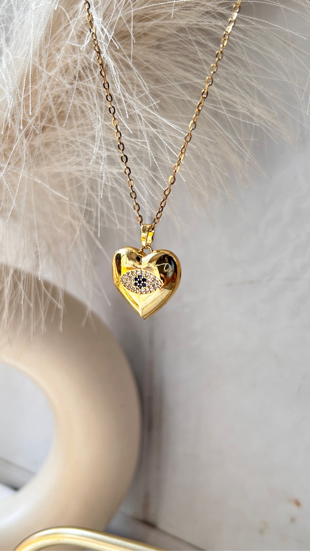Heart Evileye Photoframe Chain