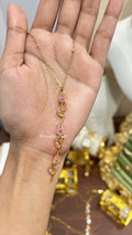 Pink Crystal Tulip Y Chain