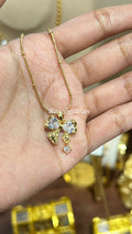 Crystal Bow With Drop Chain