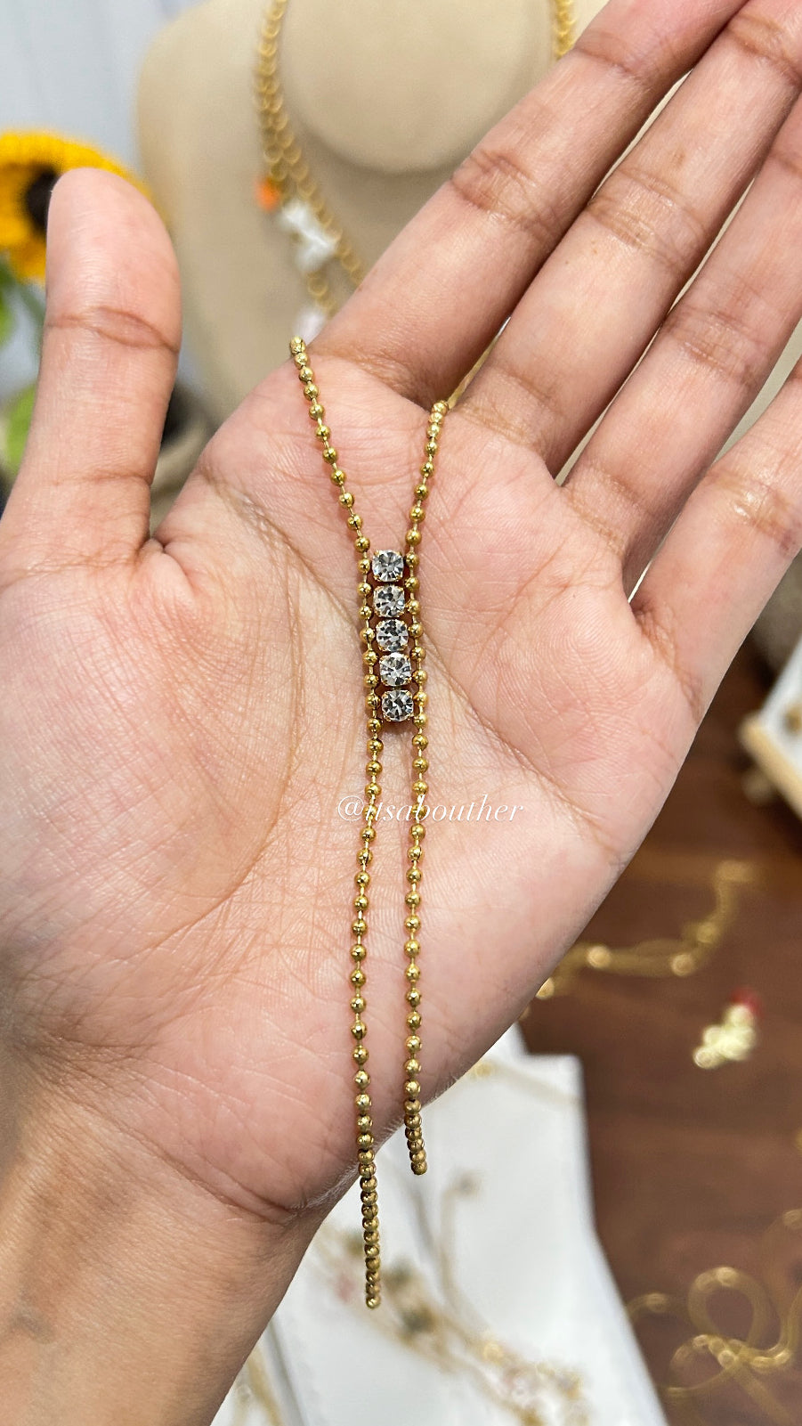 Long Crystal Ball Chain